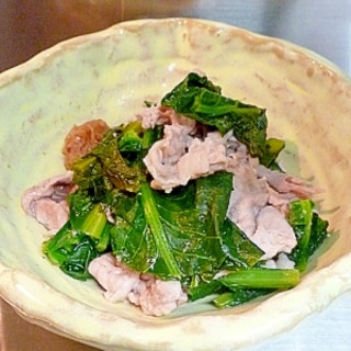 青菜と豚肉の梅煮